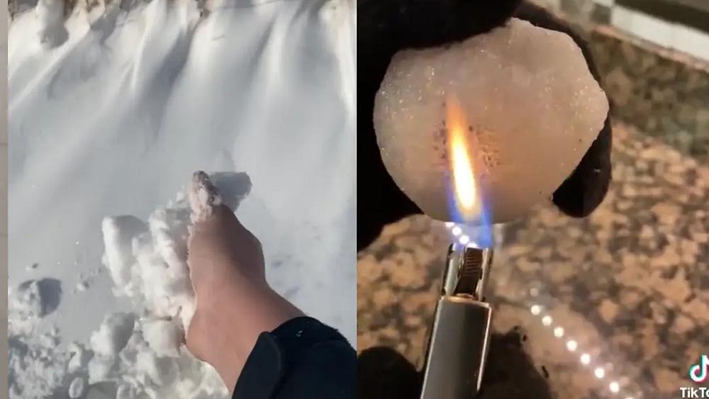 Conspiracy theorists are setting snow on fire ‘to prove it’s not real’