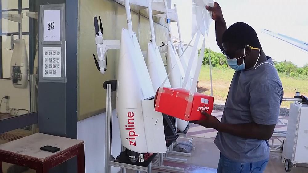 Drone delivery of vaccine doses speeds up COVID-19 vaccinations in remote areas of Ghana