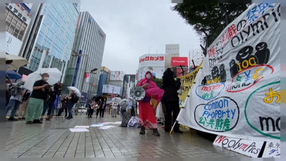 Protesters in Tokyo urge authorities to cancel Olympic Games